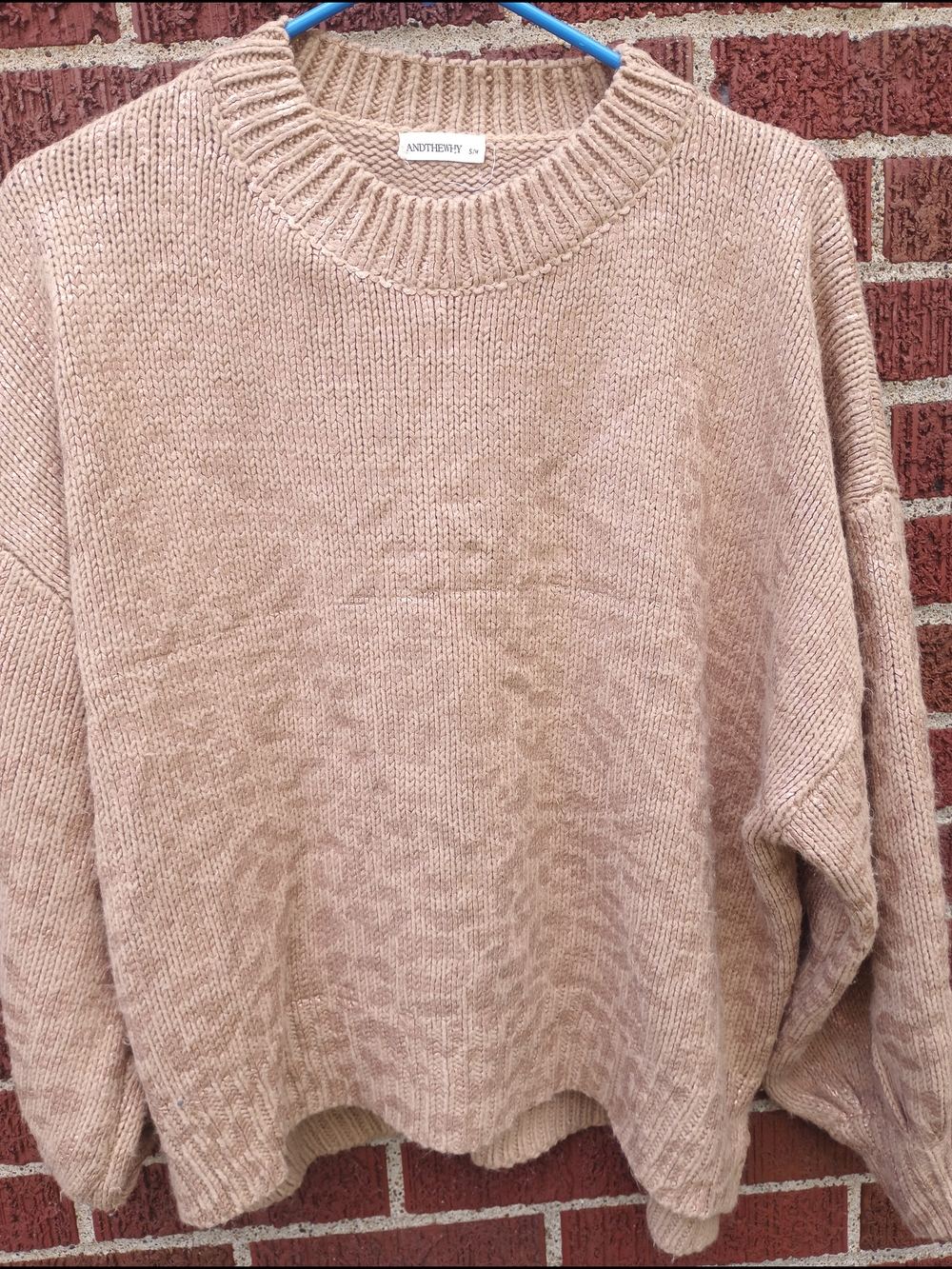 Andthewhy 3/4 Sleeve Animal Print Crew Neck Sweater